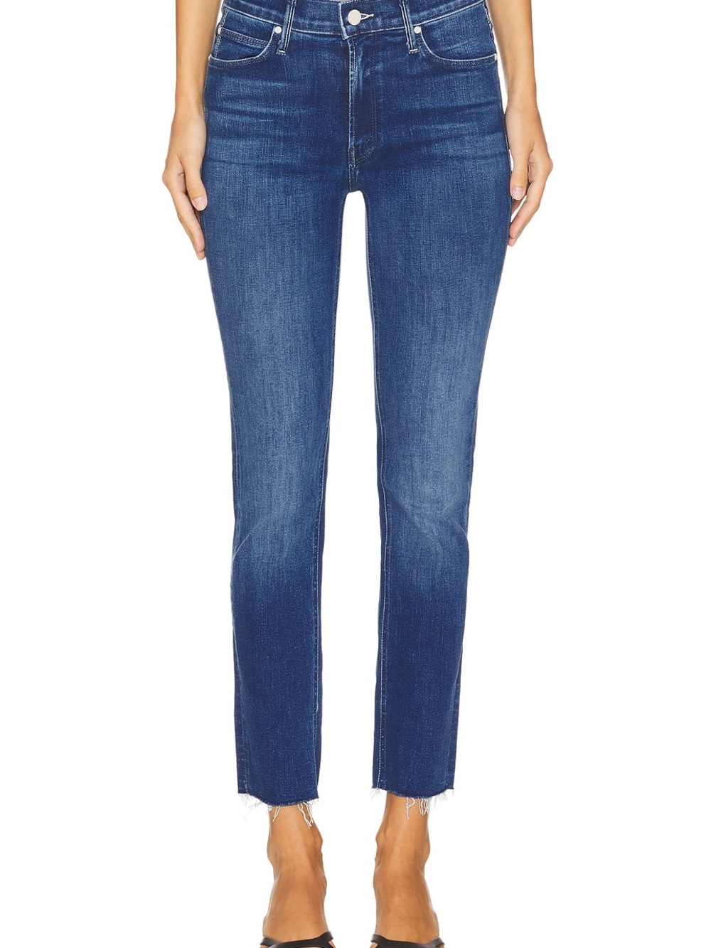 Mother Jeans Women's High-Rise Slim Straight Jeans - Dark Blue 26